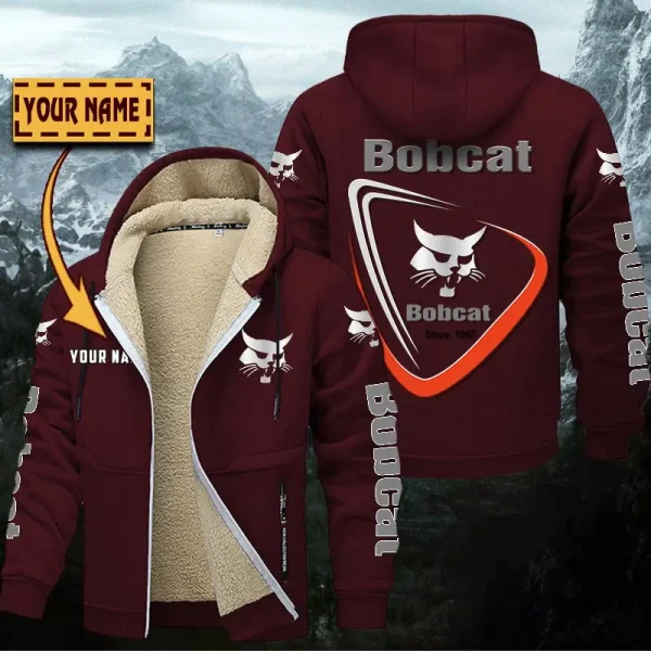 Bobcat Hoodie Zip Velvet Coat WINHZVC20163 - Image 9