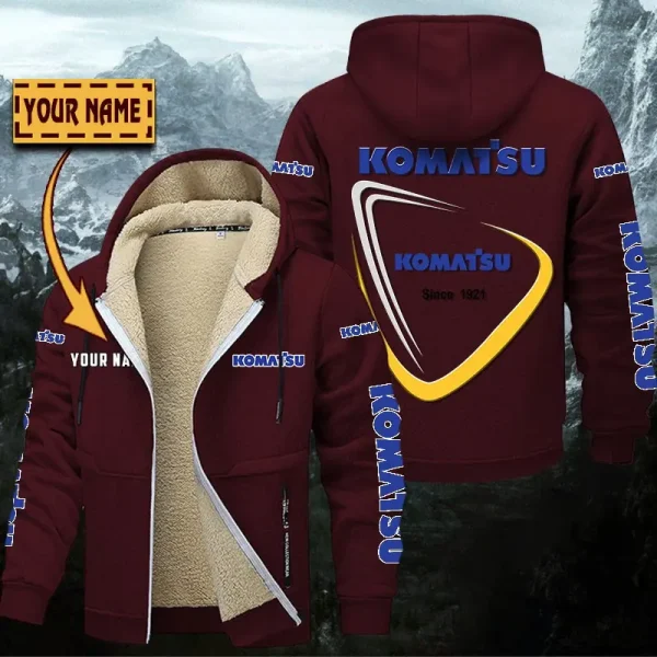 Komatsu Hoodie Zip Velvet Coat WINHZVC20174 - Image 9