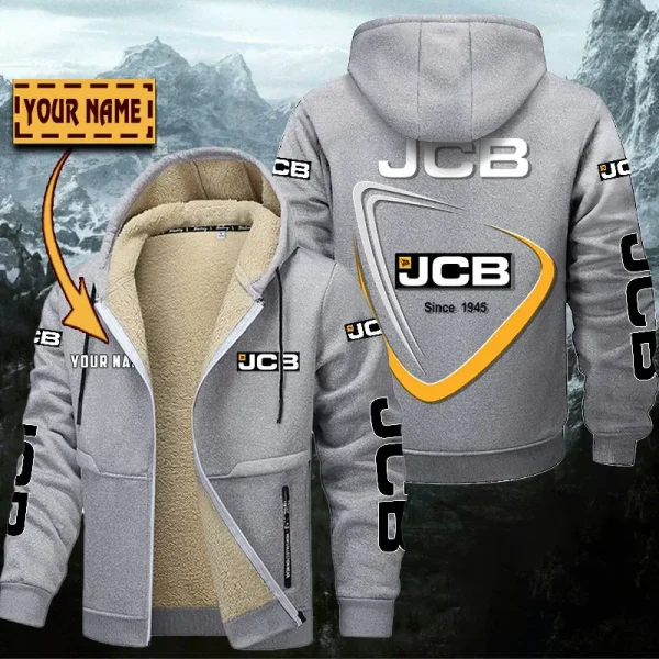 JCB Agricultural Tractors Hoodie Zip Velvet Coat WINHZVC20171 - Image 5