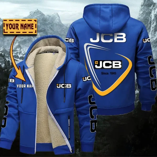 JCB Agricultural Tractors Hoodie Zip Velvet Coat WINHZVC20171 - Image 7