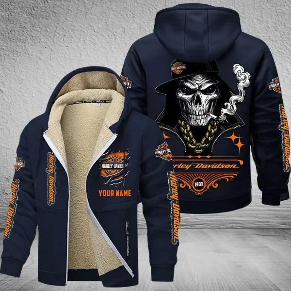 Harley-Davidson NNPZC291 Men’s Thickened Zipper Hoodies - Image 9