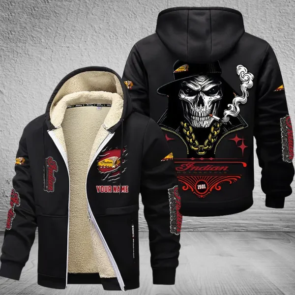 Indian Motorcycle NNPZC296 Men’s Thickened Zipper Hoodies