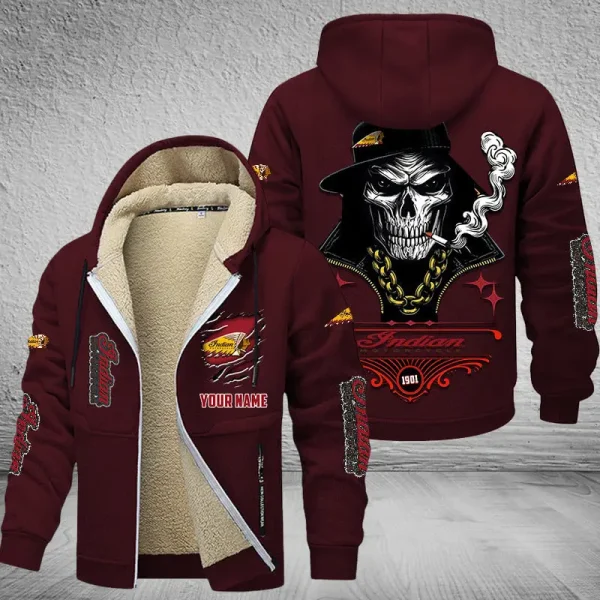 Indian Motorcycle NNPZC296 Men’s Thickened Zipper Hoodies - Image 4