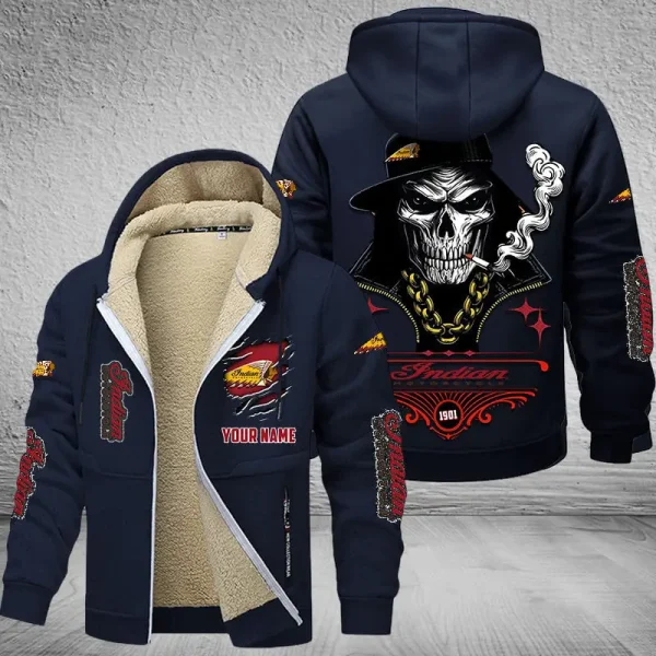 Indian Motorcycle NNPZC296 Men’s Thickened Zipper Hoodies - Image 9