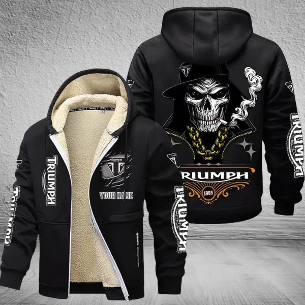 Triumph Motorcycles NNPZC343 Men’s Thickened Zipper Hoodies - Image 2