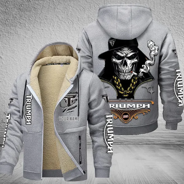 Triumph Motorcycles NNPZC343 Men’s Thickened Zipper Hoodies