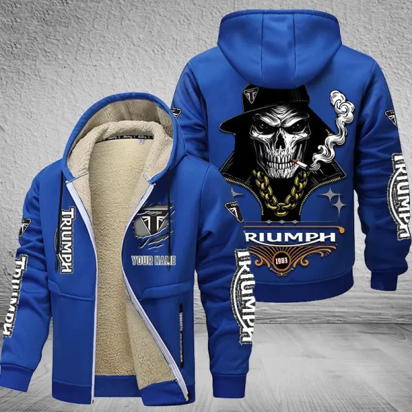 Triumph Motorcycles NNPZC343 Men’s Thickened Zipper Hoodies - Image 6