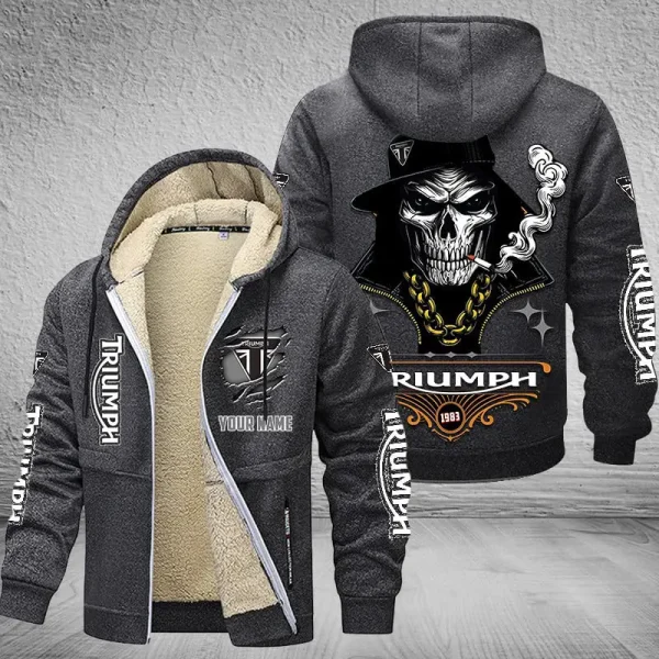 Triumph Motorcycles NNPZC343 Men’s Thickened Zipper Hoodies - Image 7