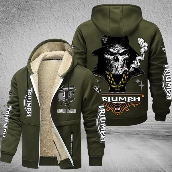 Triumph Motorcycles NNPZC343 Men’s Thickened Zipper Hoodies - Image 8