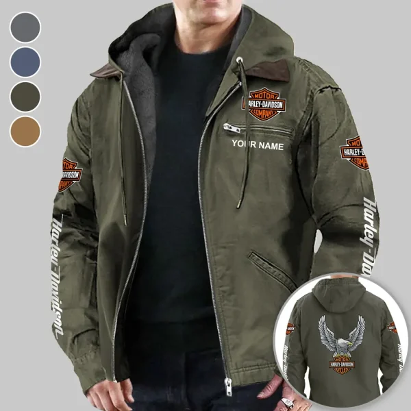 Harley Davidson Men's Casual Padded Jacket Hooded VDMPJH002