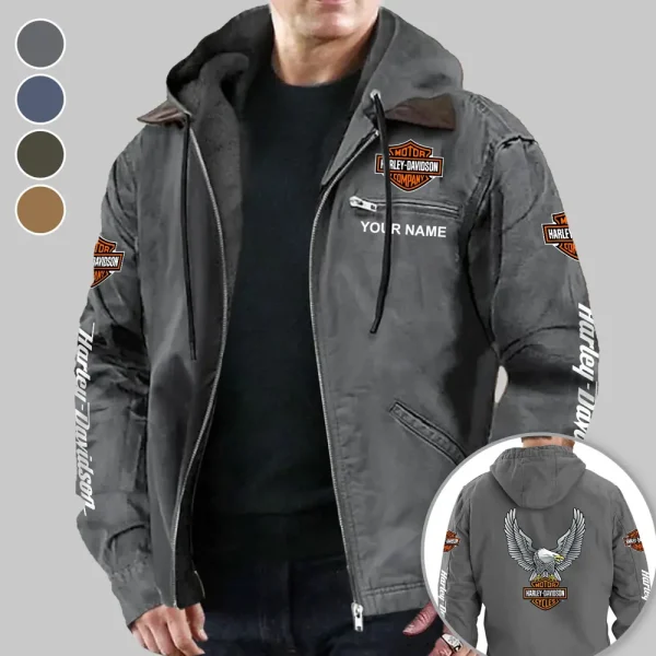 Harley Davidson Men's Casual Padded Jacket Hooded VDMPJH002