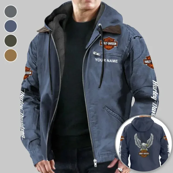 Harley Davidson Men's Casual Padded Jacket Hooded VDMPJH002