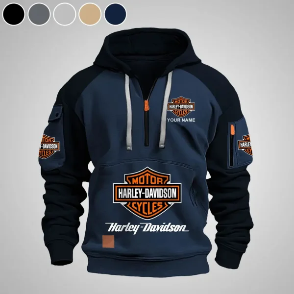 Harley Davidson Navy Heavy Hoodie JSZI6D100457