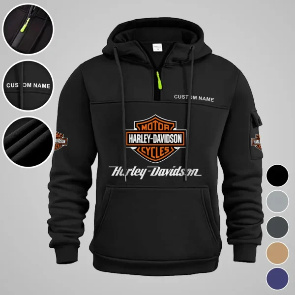 Harley Davidson Black Heavy Hoodie RKPI6D100449