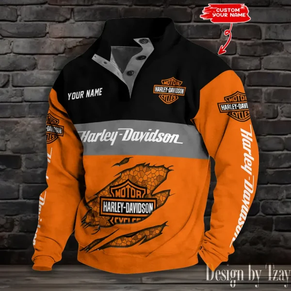 Harley Davidson Colorful Stand Collar Sweatshirt VDSPS195