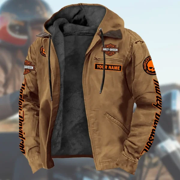 Harley Davidson Men's Casual Padded Jacket Hooded VDMPJH006