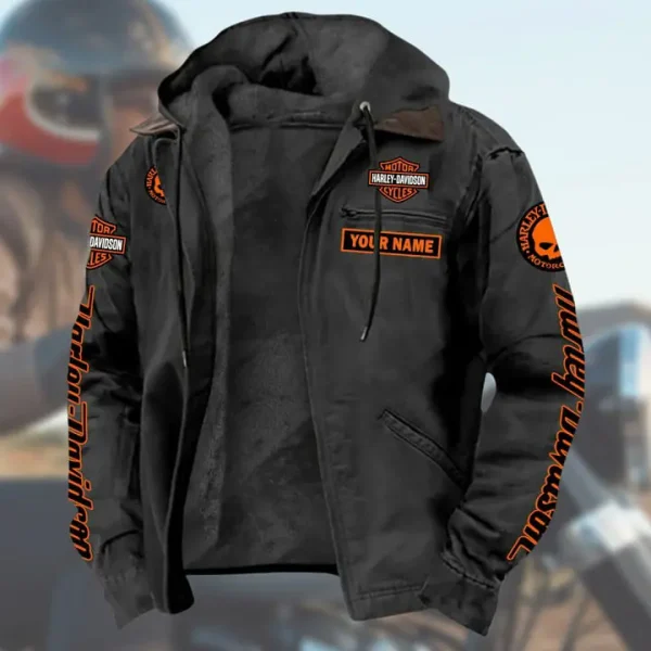 Harley Davidson Men's Casual Padded Jacket Hooded VDMPJH006