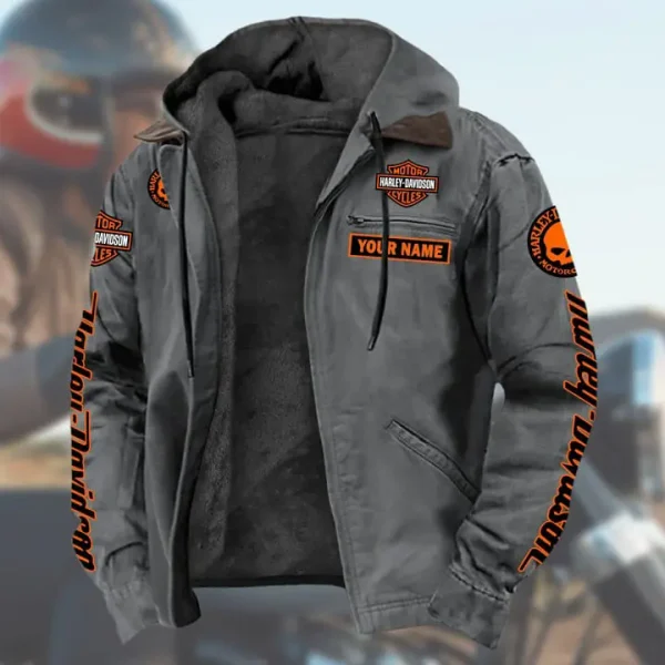 Harley Davidson Men's Casual Padded Jacket Hooded VDMPJH006