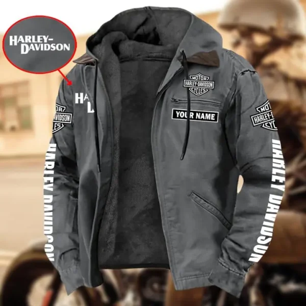 Harley Davidson Men's Casual Padded Jacket Hooded VDMPJH007