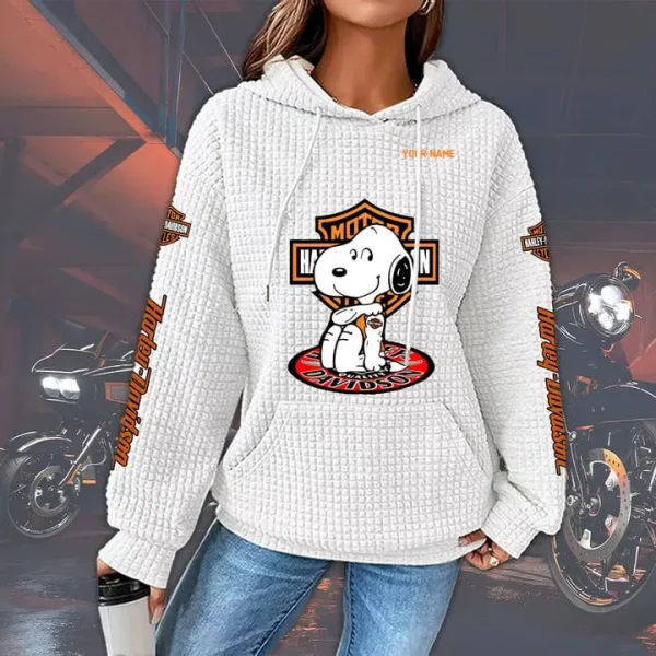 Harley Davidson-Snoopy  New Waffle Hoodie VDNWH004