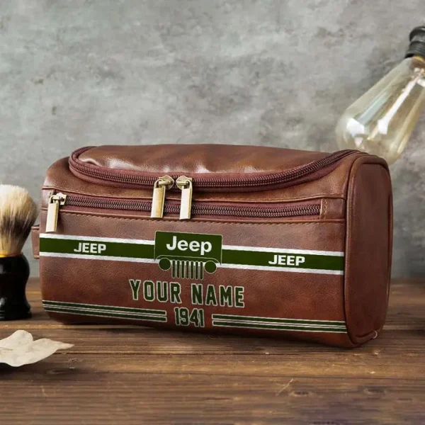 Jeep NNPCB039 Toiletry Bag, Leather Dopp Kit Accessory