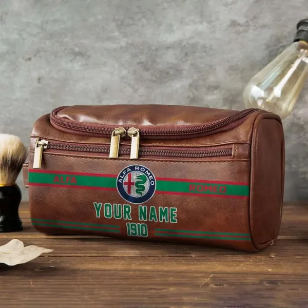 Alfa Romeo NNPCB001 Toiletry Bag, Leather Dopp Kit Accessory