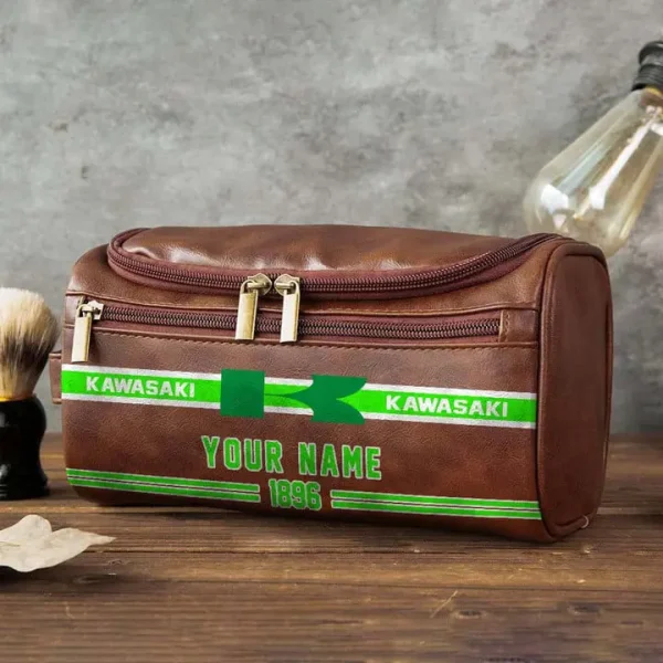 Kawasaki NNPCB040 Toiletry Bag, Leather Dopp Kit Accessory