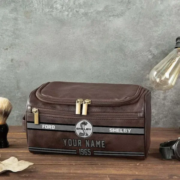Ford Shelby NNPCB026 Toiletry Bag, Leather Dopp Kit Accessory - Image 3