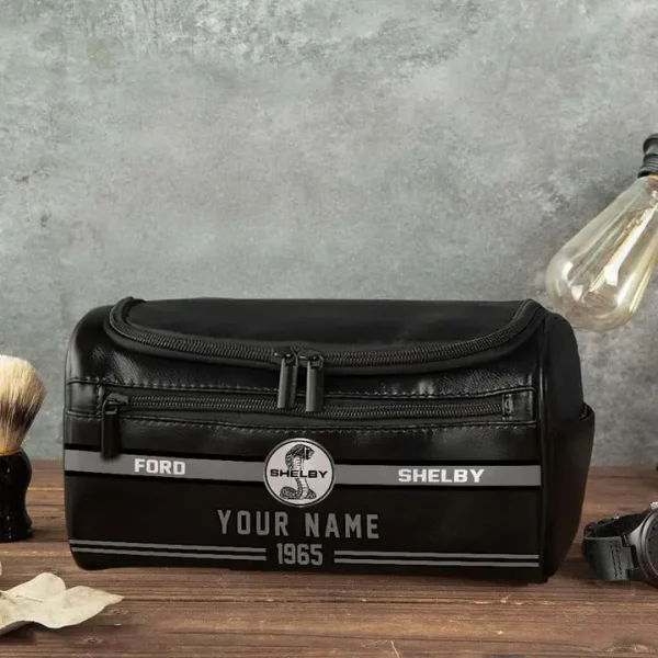 Ford Shelby NNPCB026 Toiletry Bag, Leather Dopp Kit Accessory - Image 4