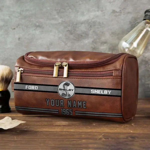Ford Shelby NNPCB026 Toiletry Bag, Leather Dopp Kit Accessory