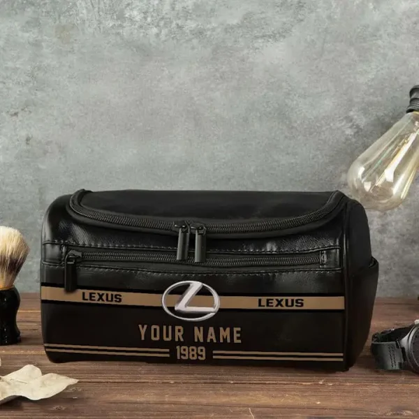 Lexus NNPCB047 Toiletry Bag, Leather Dopp Kit Accessory - Image 4