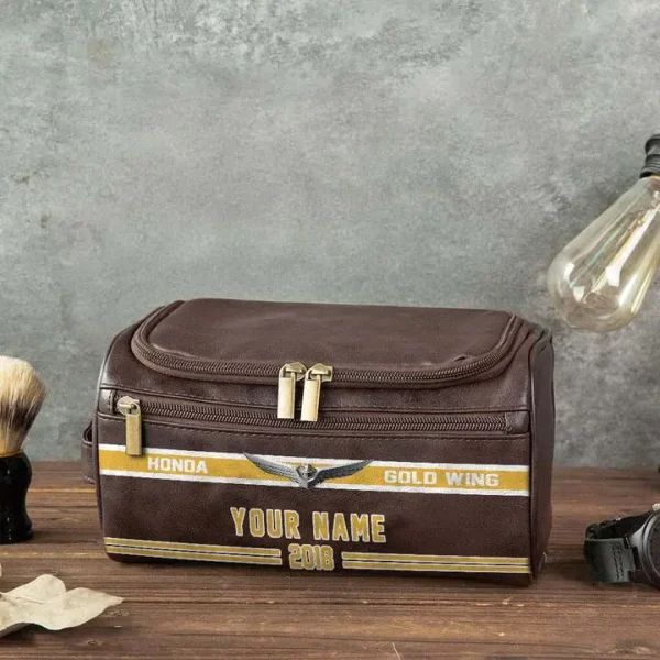 Honda Gold Wing NNPCB032 Toiletry Bag, Leather Dopp Kit Accessory - Image 3