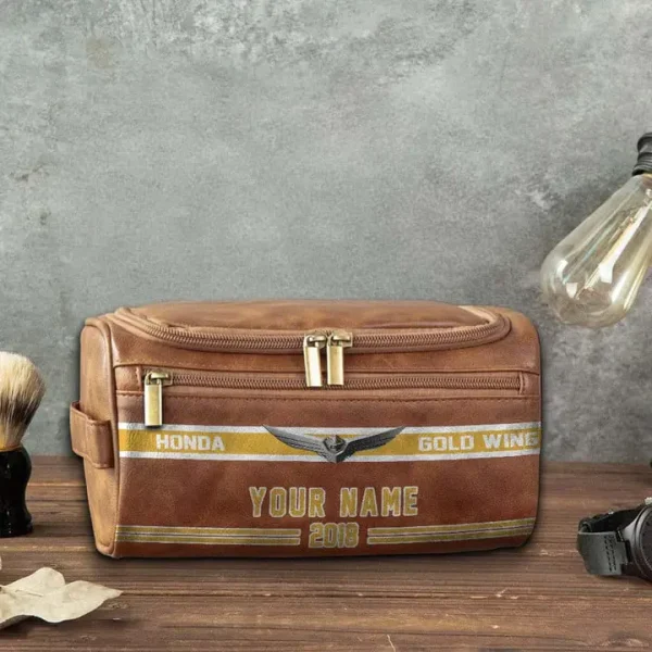 Honda Gold Wing NNPCB032 Toiletry Bag, Leather Dopp Kit Accessory - Image 5