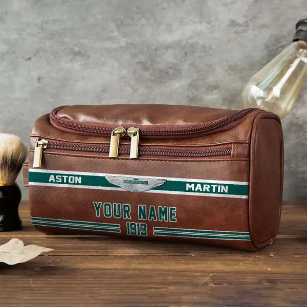 Aston Martin NNPCB004 Toiletry Bag, Leather Dopp Kit Accessory