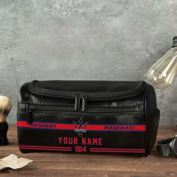 Maserati NNPCB050 Toiletry Bag, Leather Dopp Kit Accessory - Image 2