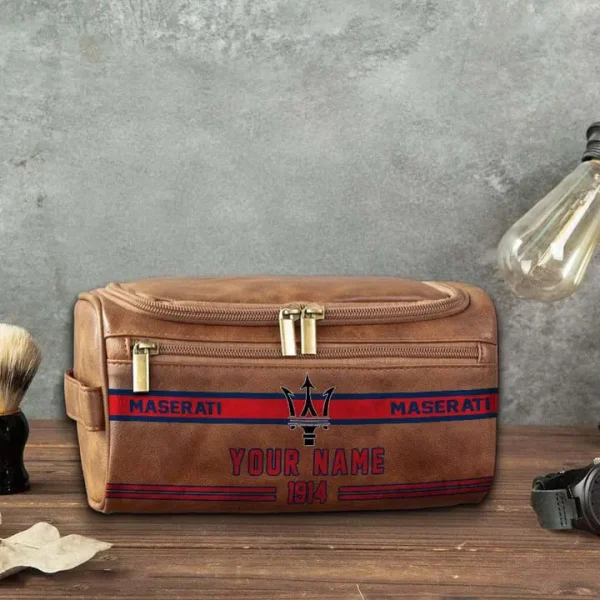Maserati NNPCB050 Toiletry Bag, Leather Dopp Kit Accessory - Image 3
