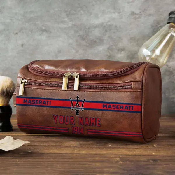 Maserati NNPCB050 Toiletry Bag, Leather Dopp Kit Accessory