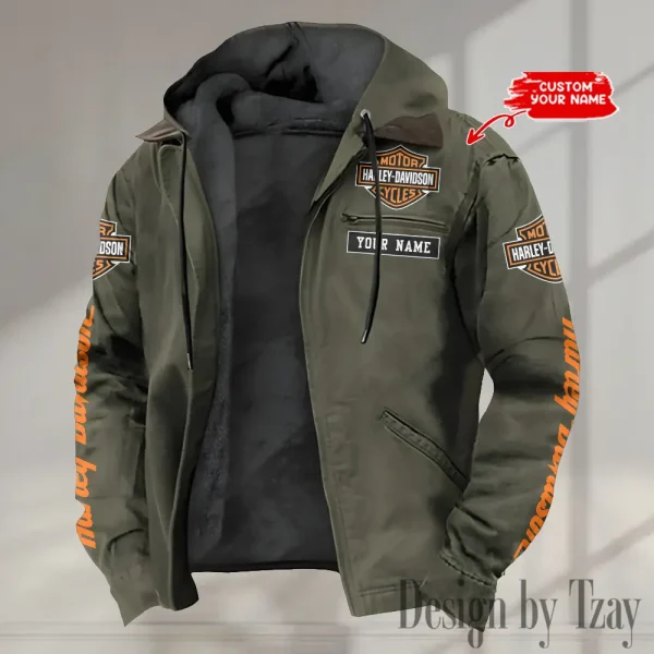 Harley Davidson Men’s Casual Padded Jacket Hooded VDPJH006-Green