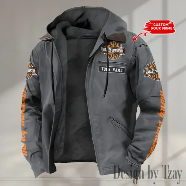 Harley Davidson Men’s Casual Padded Jacket Hooded VDPJH006-Grey