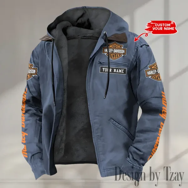 Harley Davidson Men’s Casual Padded Jacket Hooded VDPJH006-Navy