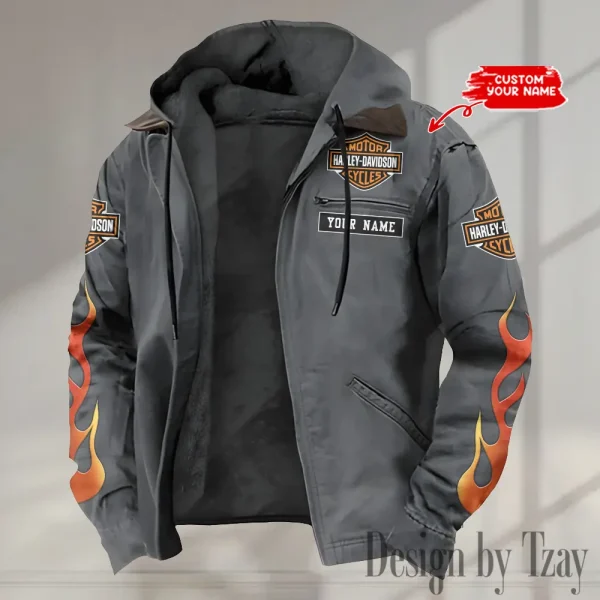 Harley Davidson Men’s Casual Padded Jacket Hooded VDPJH008-Grey