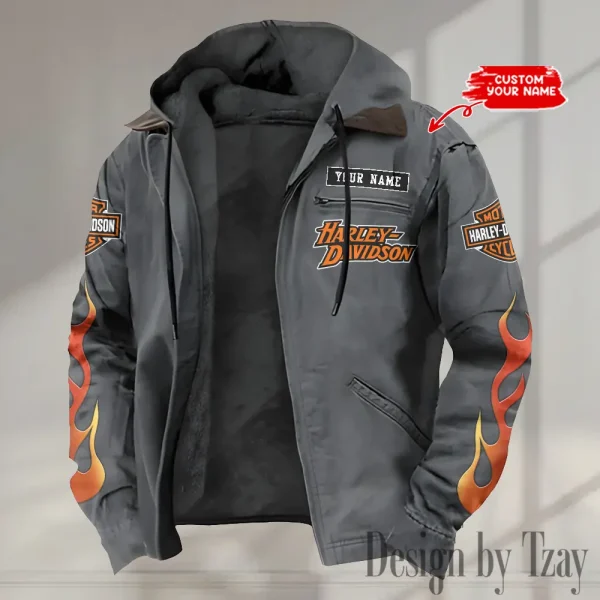Harley Davidson Men’s Casual Padded Jacket Hooded VDPJH009-Grey