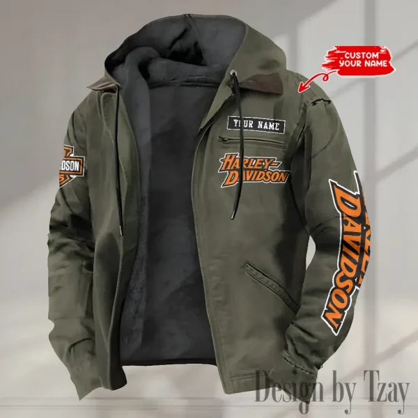 Harley Davidson Men’s Casual Padded Jacket Hooded VDPJH010-Green