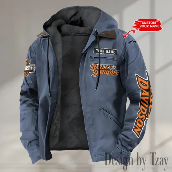 Harley Davidson Men’s Casual Padded Jacket Hooded VDPJH010-Navy
