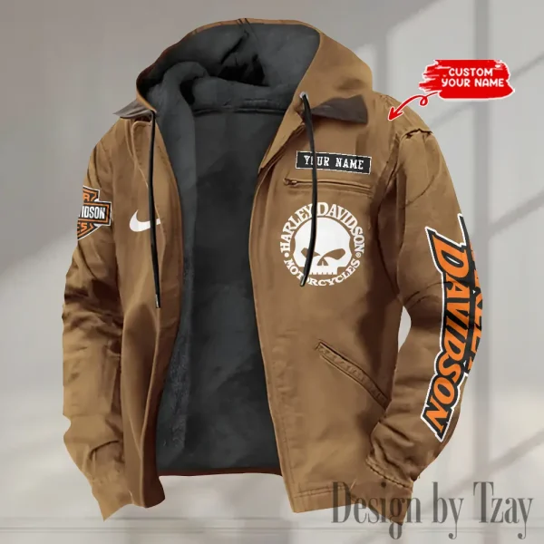 Harley Davidson Men’s Casual Padded Jacket Hooded VDPJH011-Camel