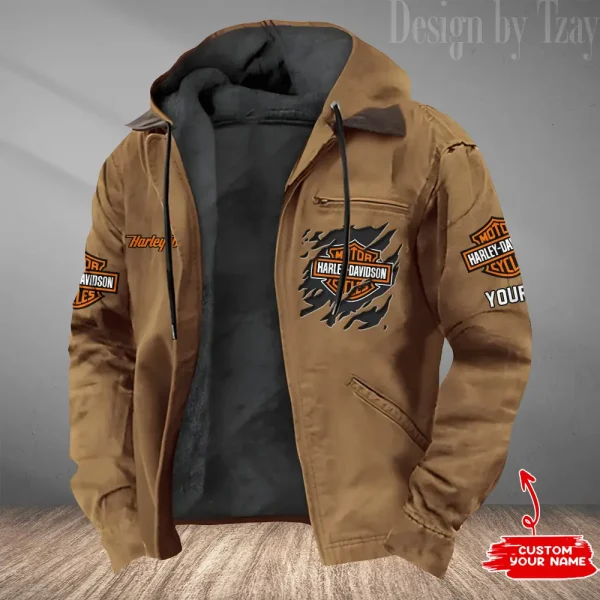 Harley Davidson Men’s Casual Padded Jacket Hooded VDPJH012-Camel