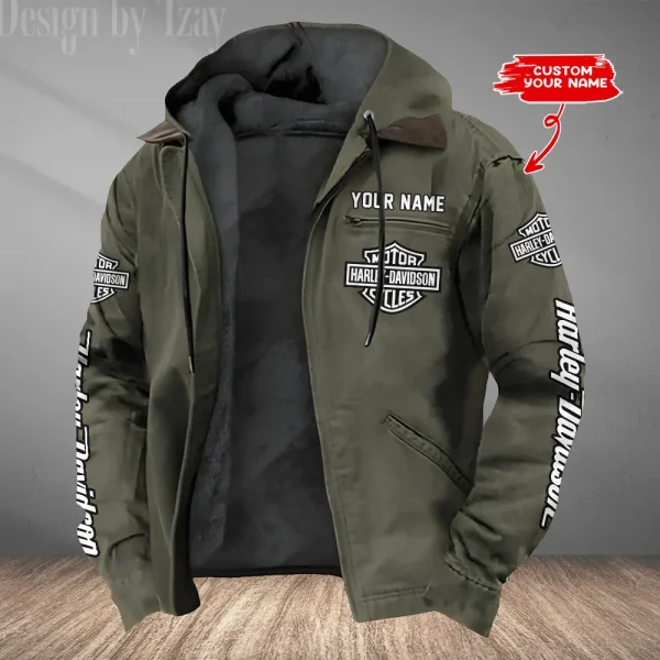 Harley Davidson Men’s Casual Padded Jacket Hooded VDPJH013-Green