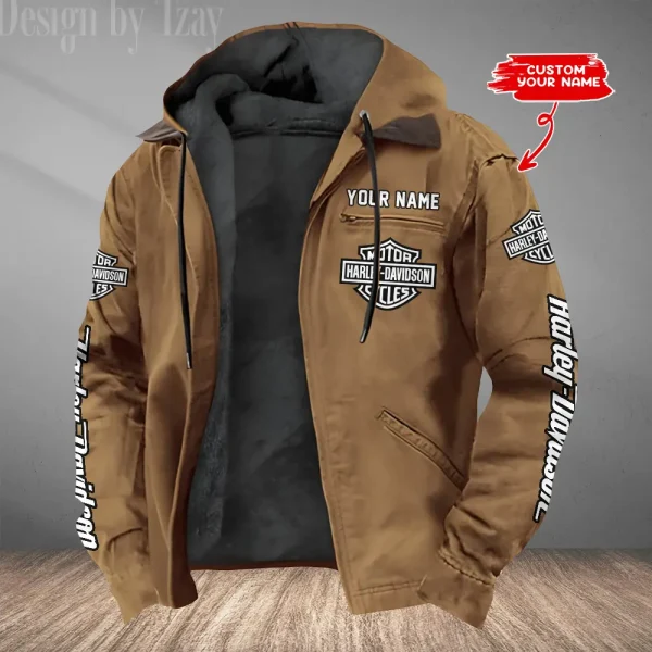 Harley Davidson Men’s Casual Padded Jacket Hooded VDPJH013-Camel