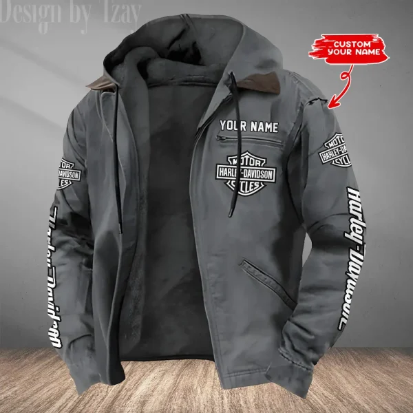Harley Davidson Men’s Casual Padded Jacket Hooded VDPJH013-Grey
