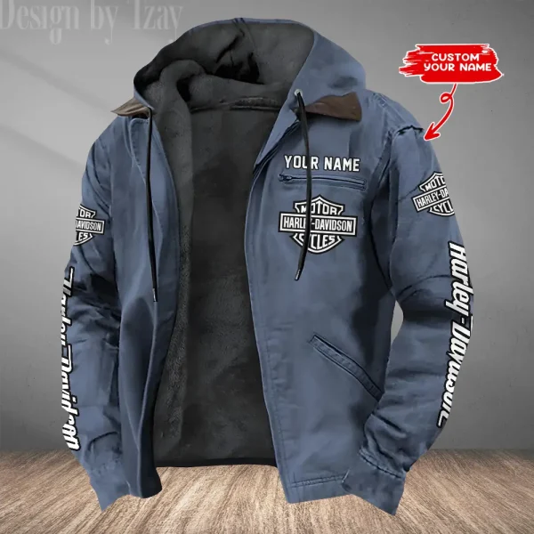 Harley Davidson Men’s Casual Padded Jacket Hooded VDPJH013-Navy